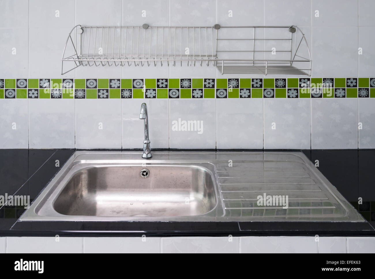 New stainless sink in the modern kitchen Stock Photo Alamy
