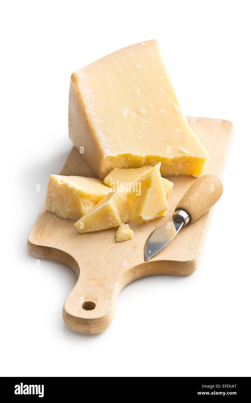parmesan cheese on white background Stock Photo