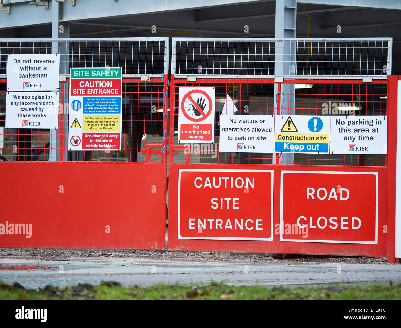 Health and safety signs for construction site UK Stock Photo Alamy