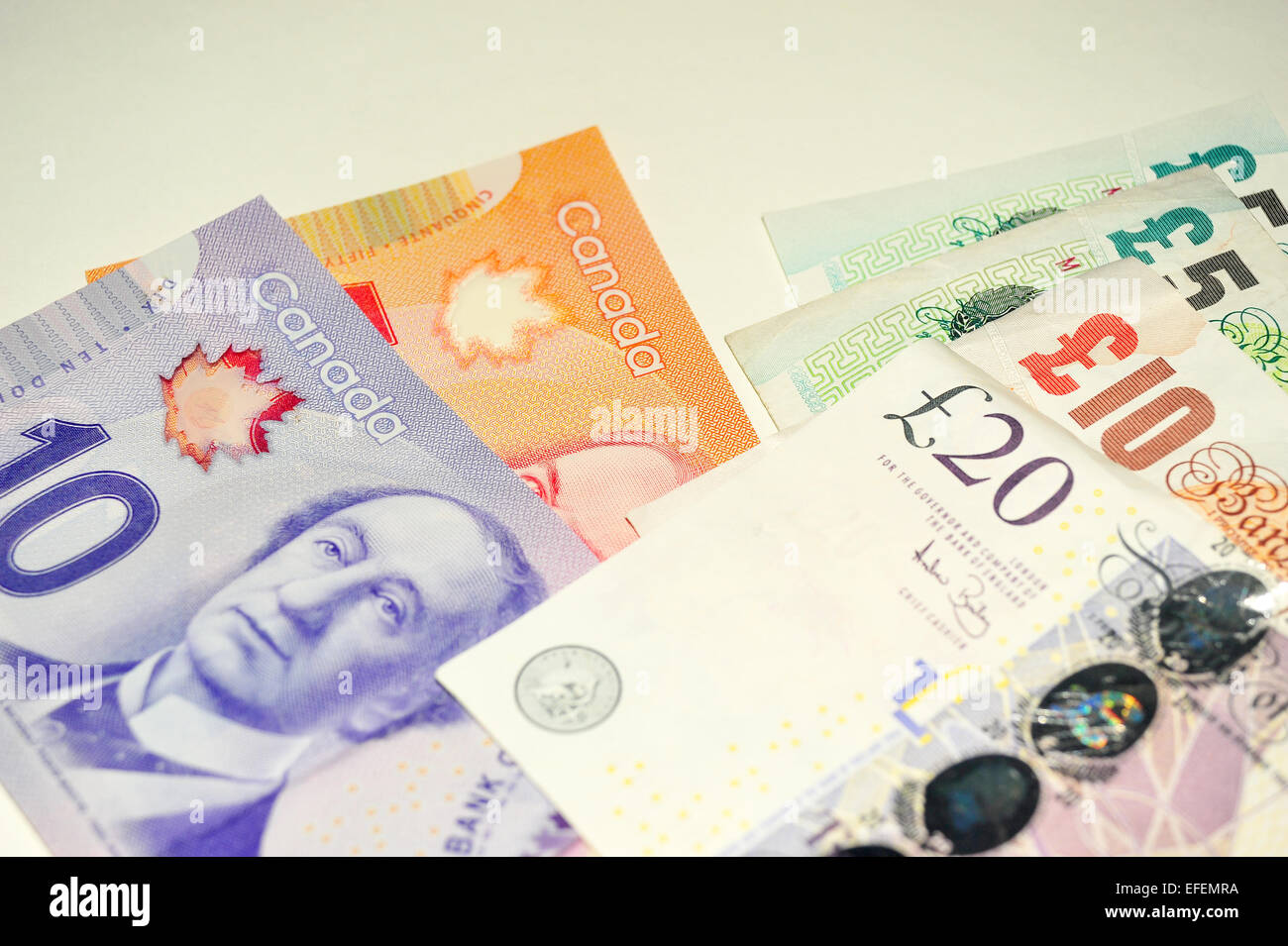 Pounds and canadian dollars hi-res stock photography and images - Alamy
