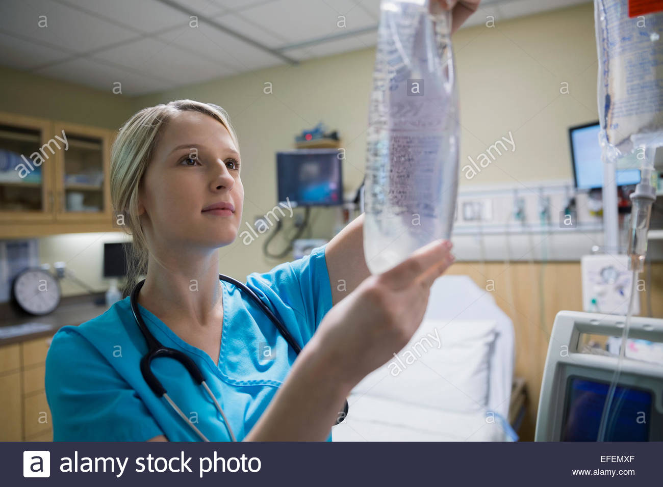 IV bag for patient. stock image. Image of saline, care - 130693727