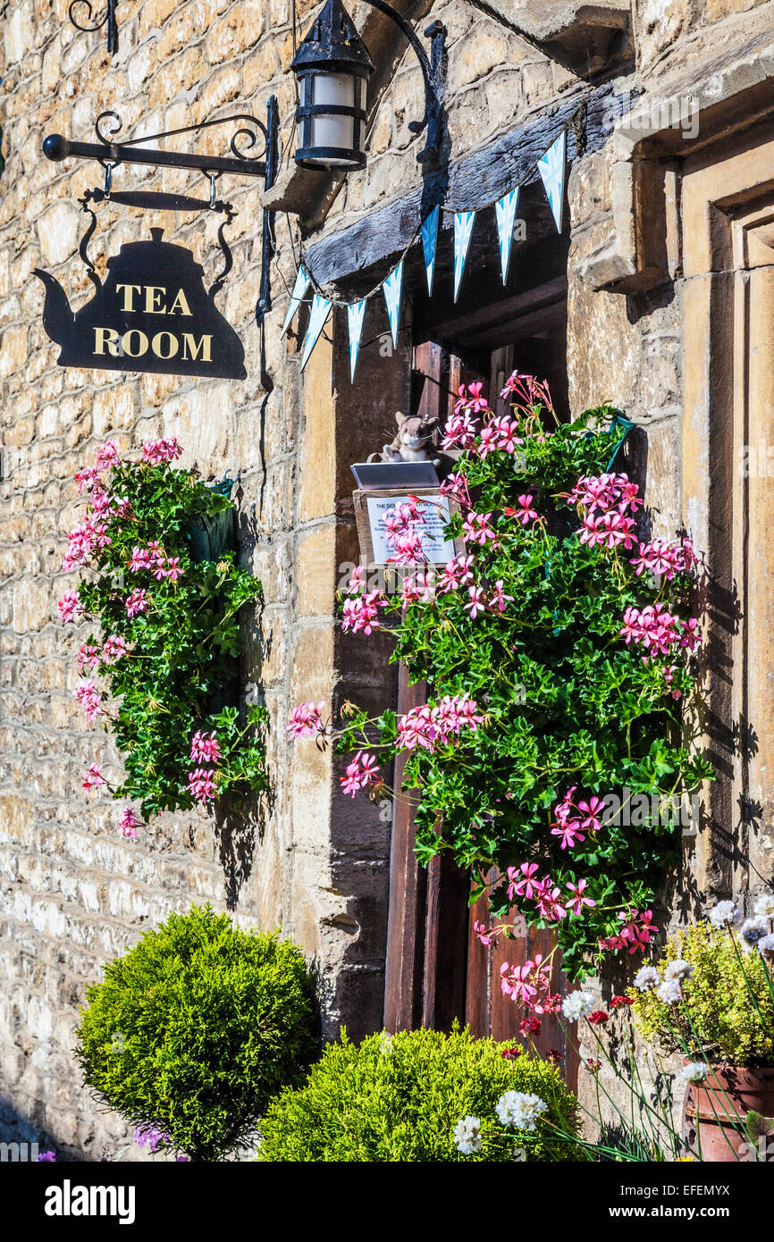 The Old Rectory Tearoom in the Cotswold village of Castle Combe in Wiltshire. Stock Photo