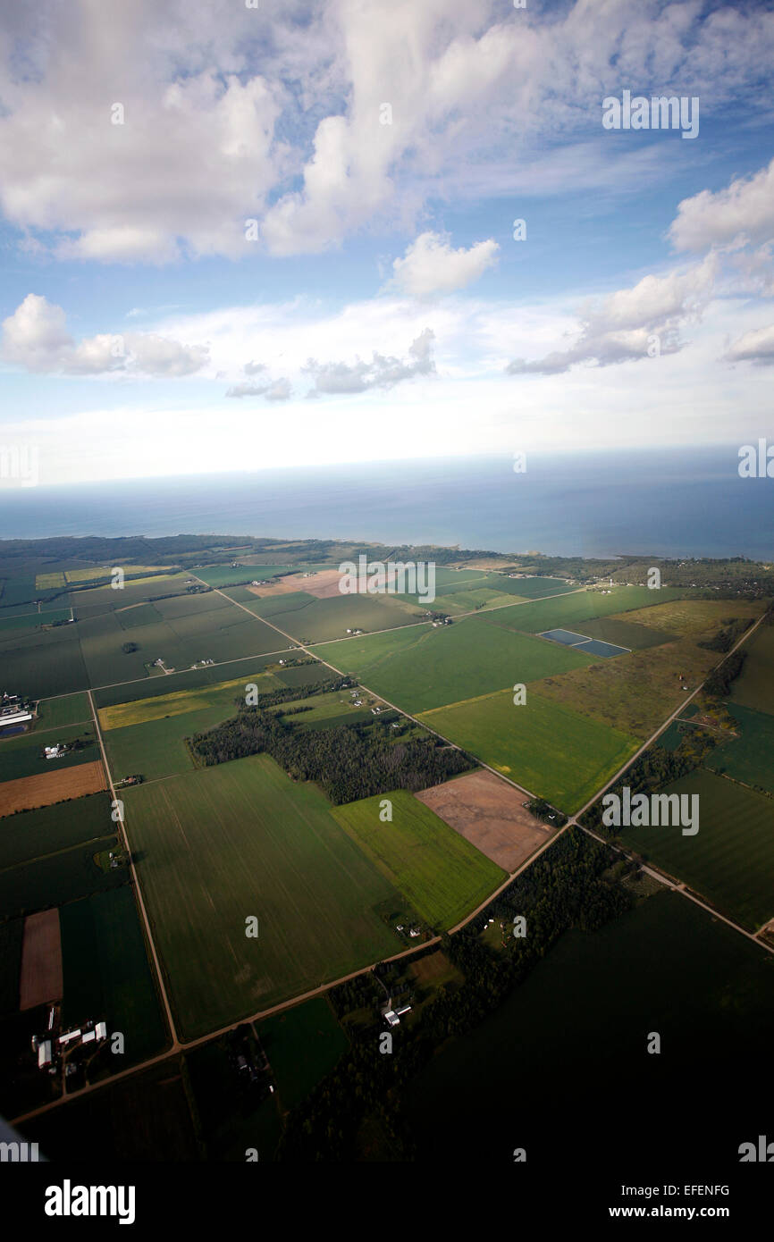 Aerial view of michigan farmland hires stock photography and images