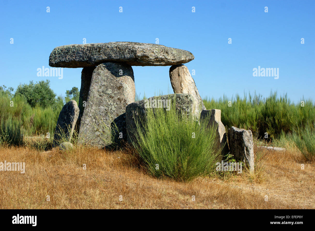 Dolmen Pedra da Orca em Gouveia, Portugal Stock Photo