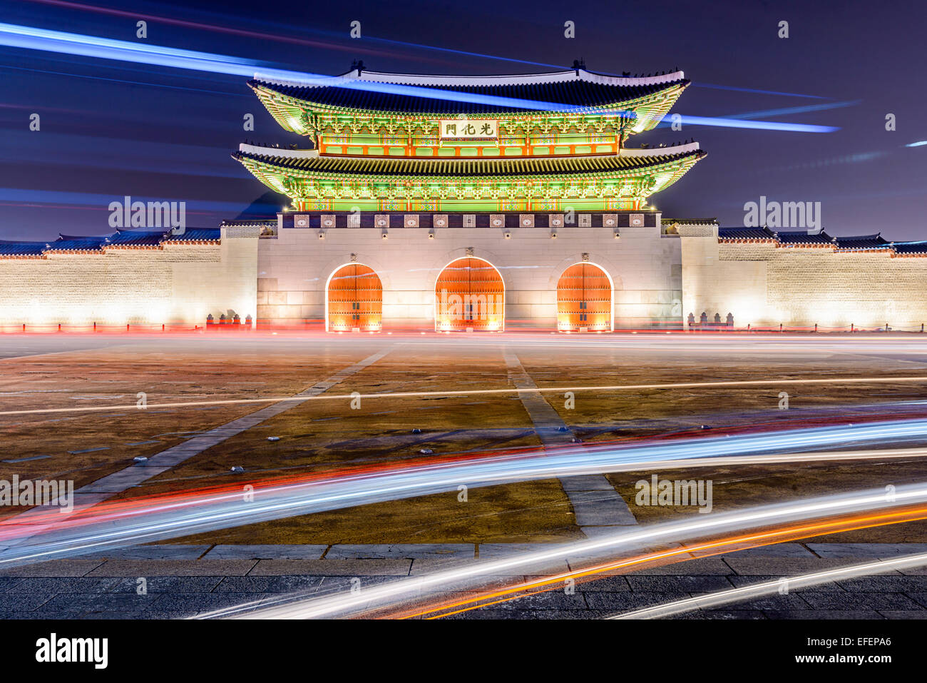 Gwanghwamun gate at Gyeongbokgung Palace in Seoul, South Korea. Stock Photo