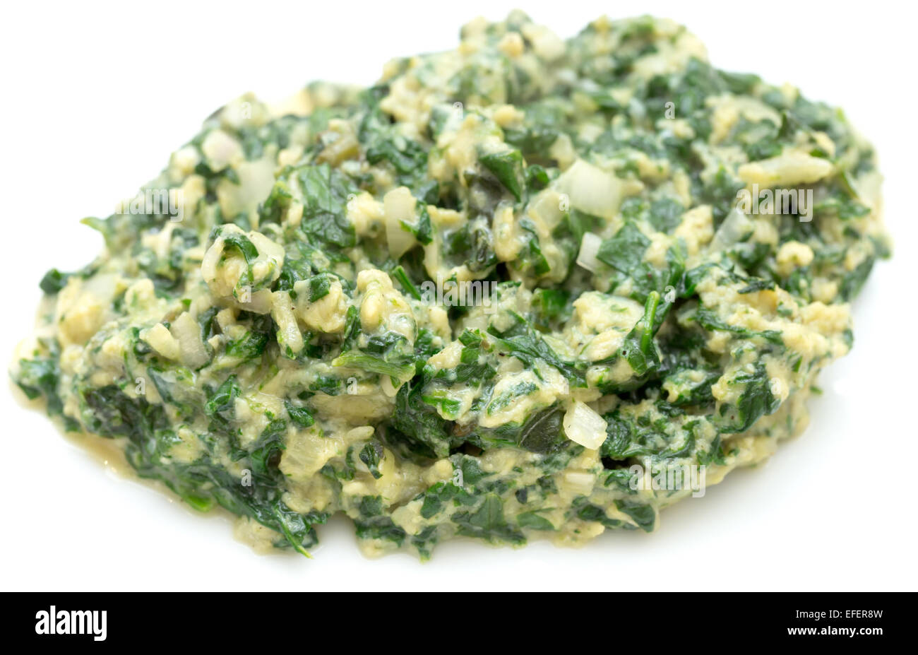 Scrambled Egg With Spinach Onion And Basil Italian Style Uova Strapazzate Al Verde On A White Plate Stock Photo Alamy