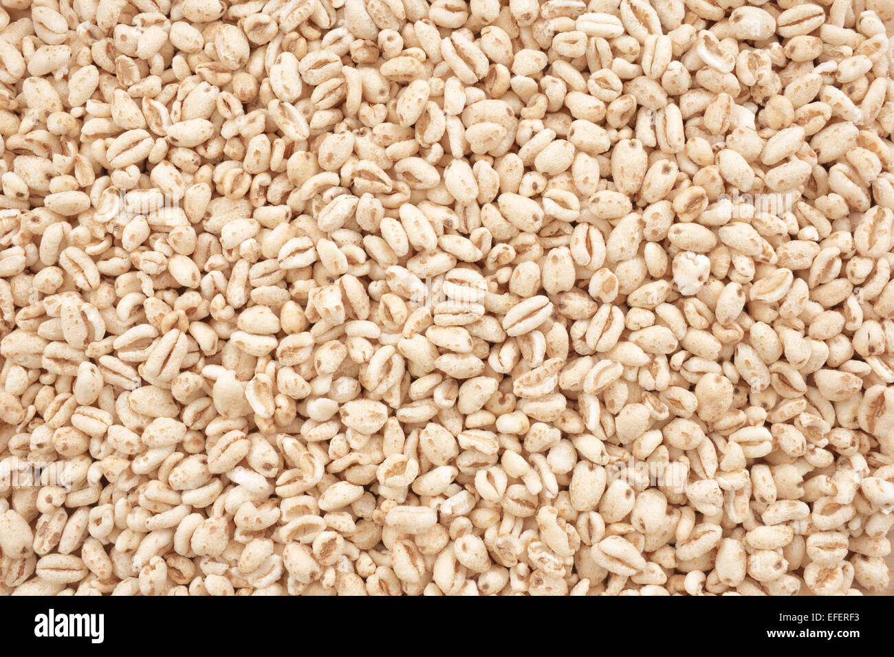 View from above of puffed wheat cereal. Stock Photo