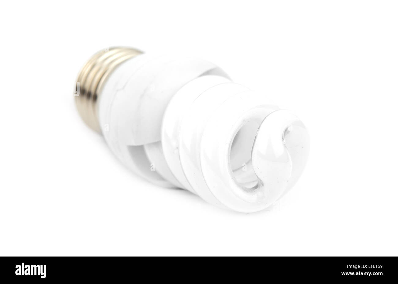 energy saving fluorescent light bulb isolated on white background Stock ...
