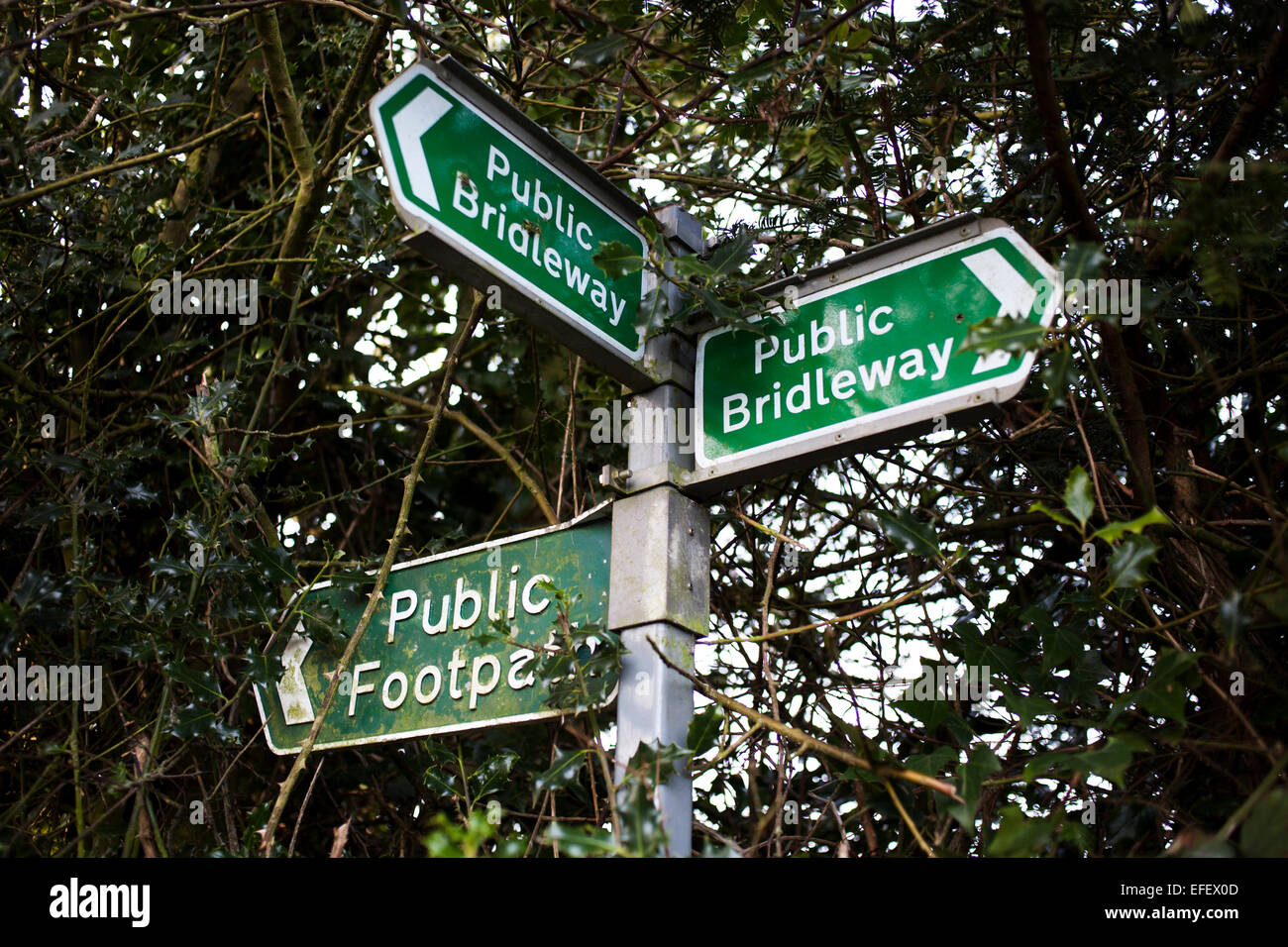 A sign showing public rights of way Stock Photo Alamy