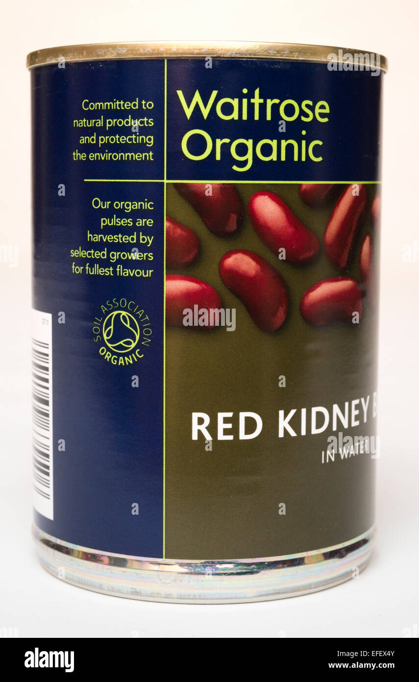 A tin of Waitrose Organic Red Kidney Beans Stock Photo Alamy
