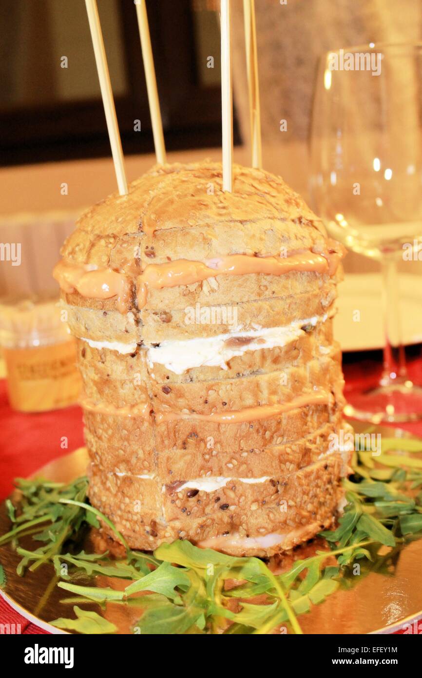 savory croissant with ham and rocket Stock Photo - Alamy