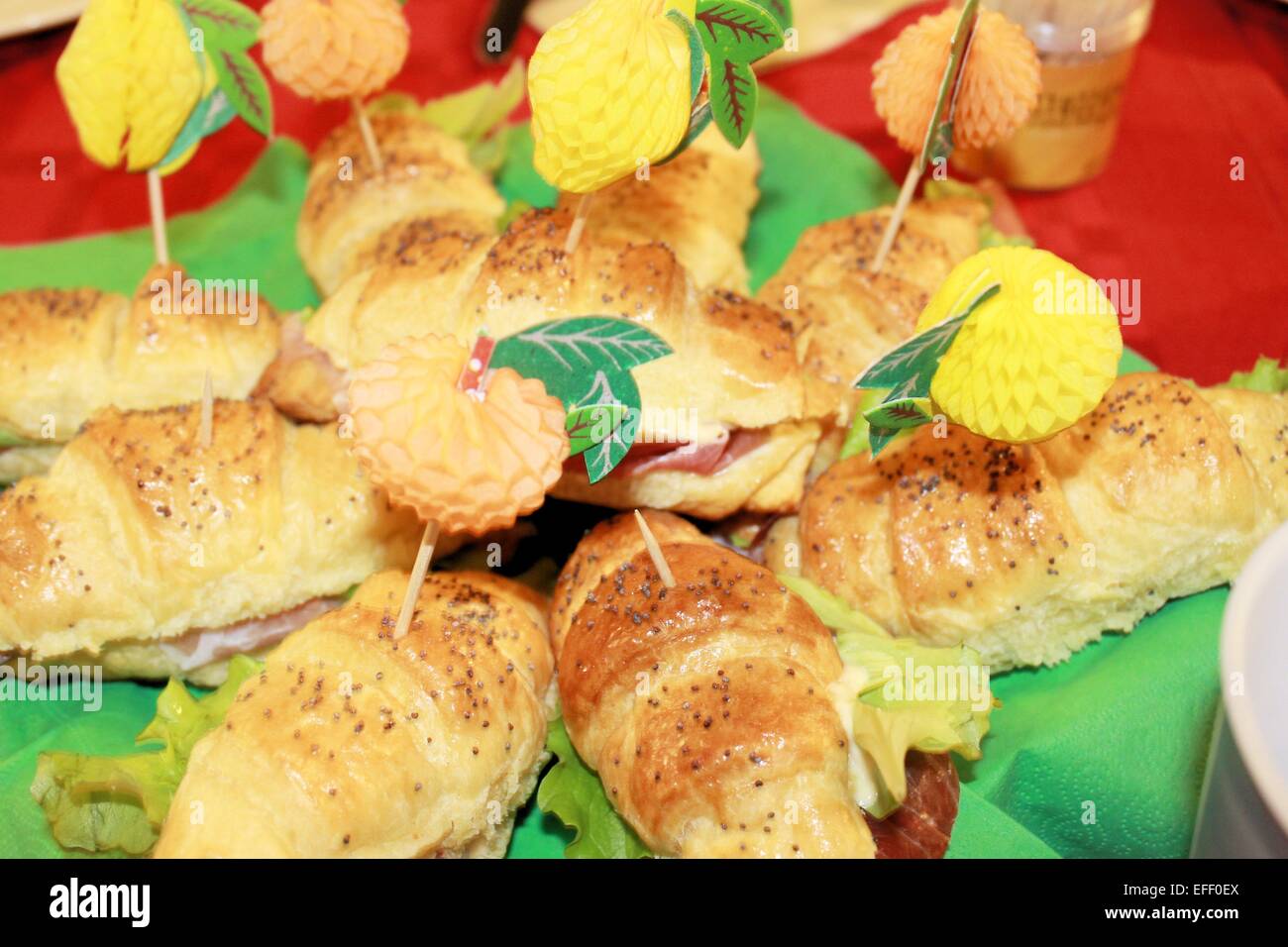 savory croissant with ham and rocket Stock Photo - Alamy