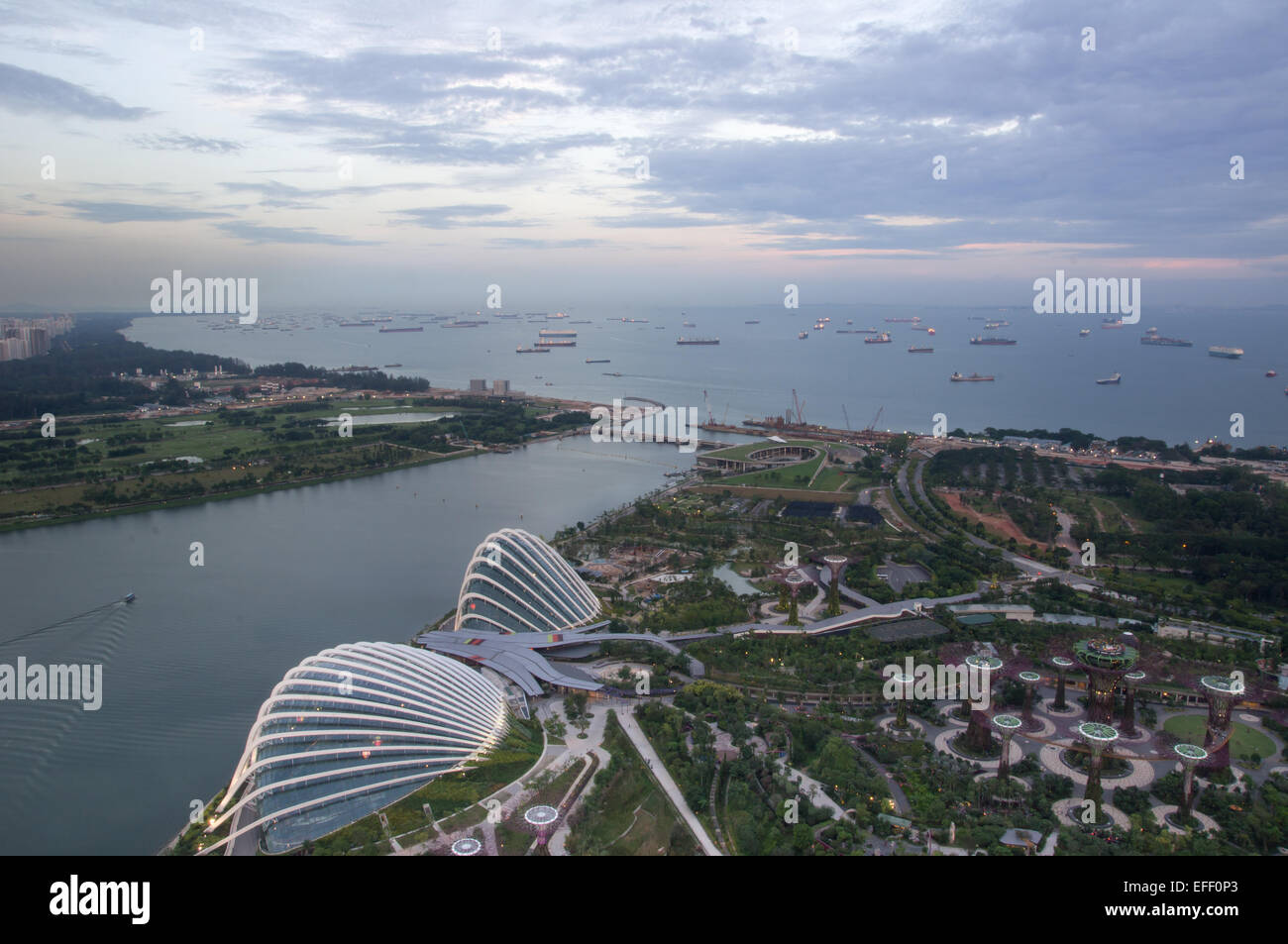 Gardens by the bay aerial view hi-res stock photography and images - Alamy