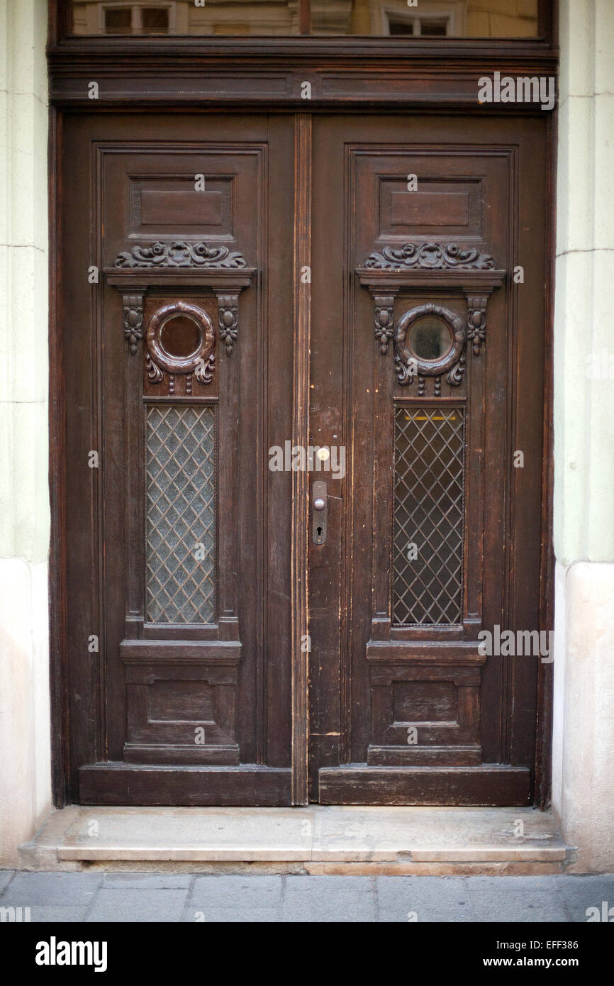 Old wood front door Stock Photo - Alamy