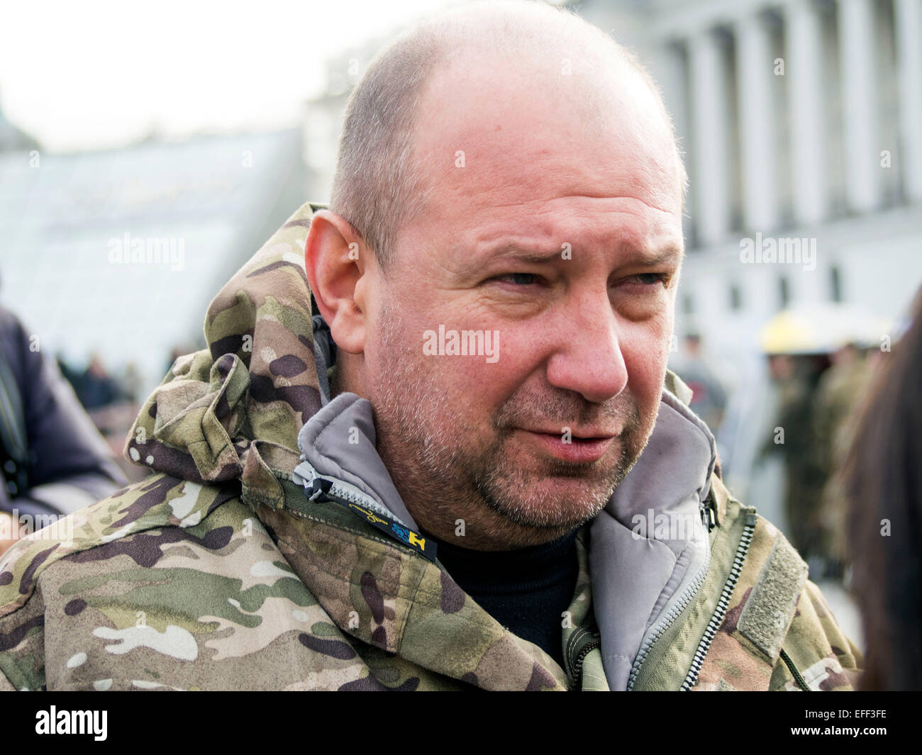 Sergei Melnychuk, MP, the commander of the volunteer battalion Aidar. Aydar battalion fighting against Russian-backed separatists in the Luhansk region. Stock Photo