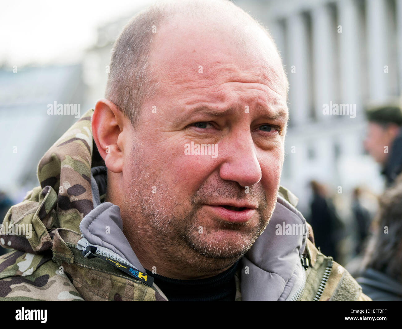 Sergei Melnychuk, MP, the commander of the volunteer battalion Aidar. Aydar battalion fighting against Russian-backed separatists in the Luhansk region. Stock Photo