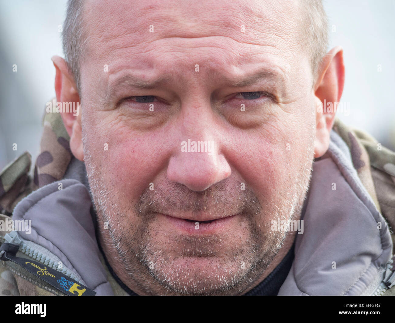 Sergei Melnychuk, MP, the commander of the volunteer battalion Aidar. Aydar battalion fighting against Russian-backed separatists in the Luhansk region. Stock Photo