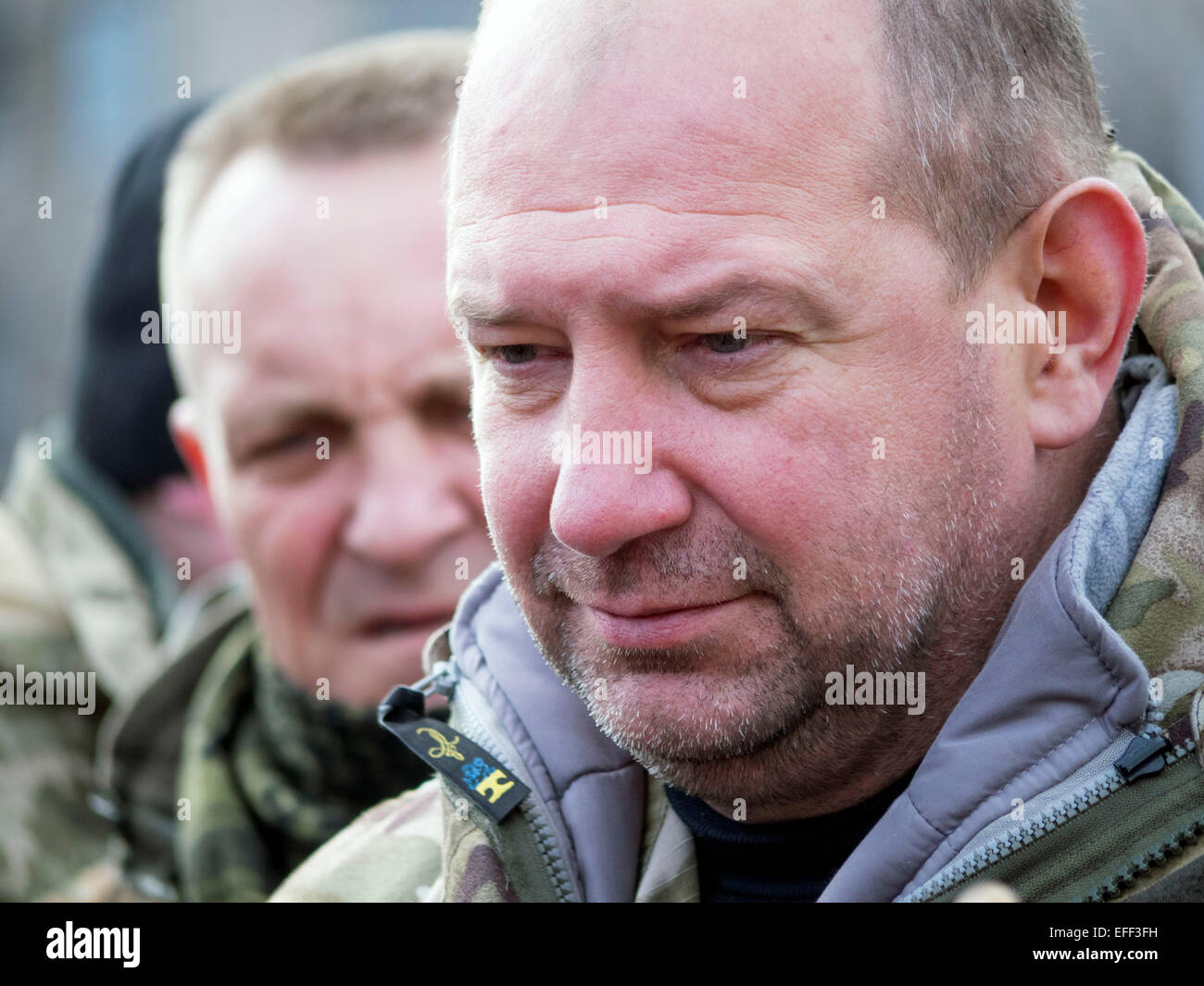 Sergei Melnychuk, MP, the commander of the volunteer battalion Aidar. Aydar battalion fighting against Russian-backed separatists in the Luhansk region. Stock Photo