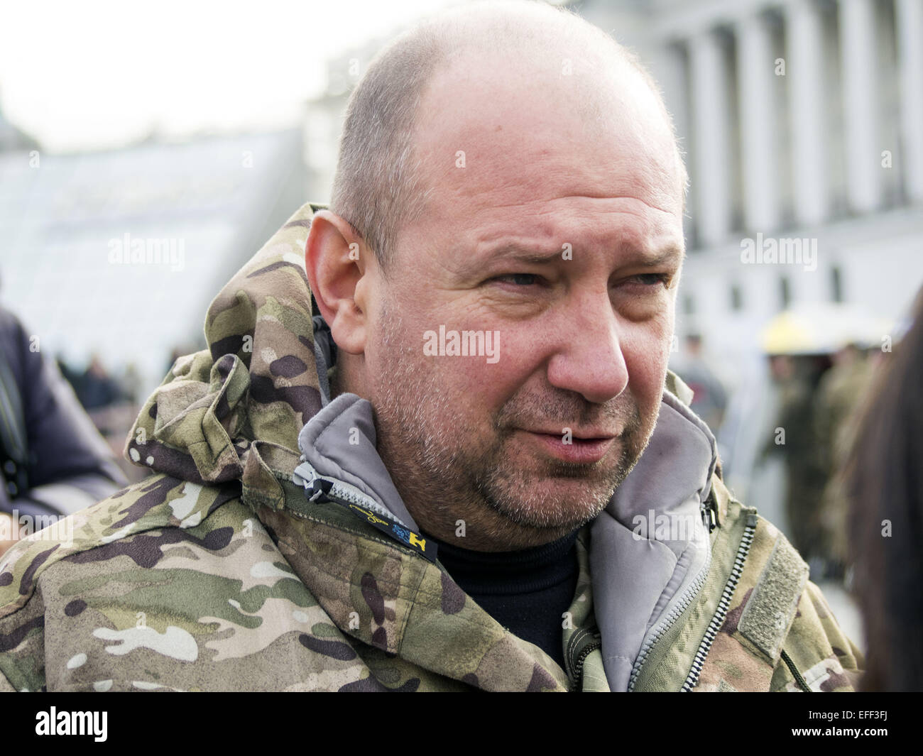 Sergei Melnychuk, MP, the commander of the volunteer battalion Aidar. 2nd Feb, 2015. Aydar battalion fighting against Russian-backed separatists in the Luhansk region. © Igor Golovniov/ZUMA Wire/Alamy Live News Stock Photo