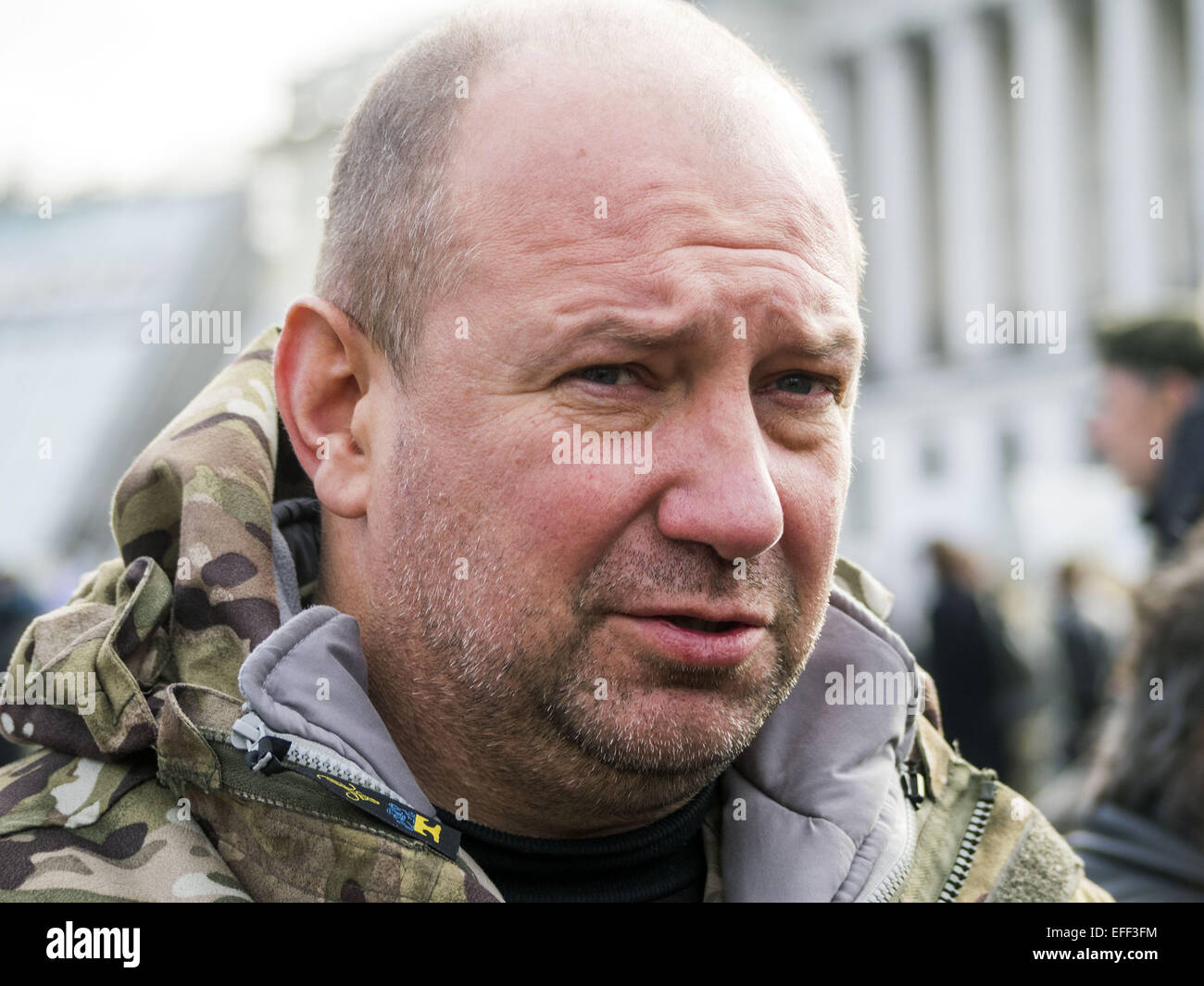 Sergei Melnychuk, MP, the commander of the volunteer battalion Aidar. 2nd Feb, 2015. Aydar battalion fighting against Russian-backed separatists in the Luhansk region. © Igor Golovniov/ZUMA Wire/Alamy Live News Stock Photo