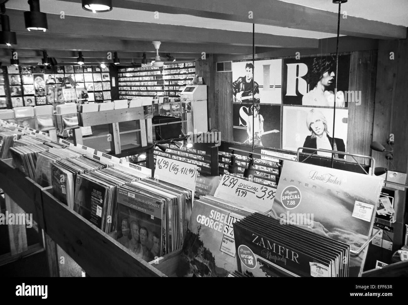 Phantasmagoria record store, Montreal, 1985. Stock Photo