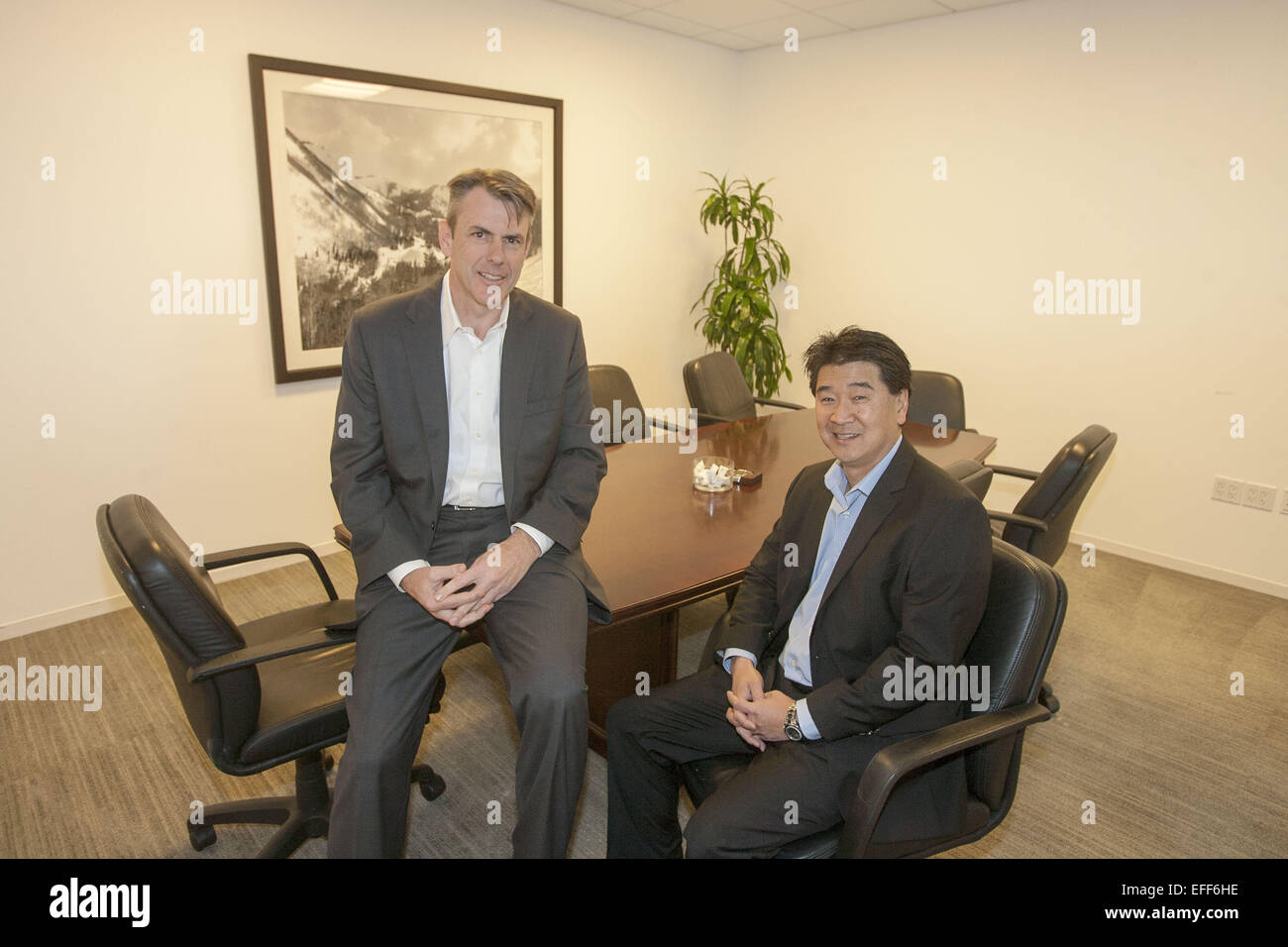 Los Angeles, California, USA. 19th Jan, 2015. Warren Woo, right, and