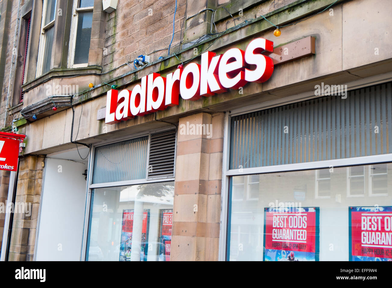 branch of Ladbrokes betting gambling shops in Matlock, Derbyshire,England,UK Stock Photo