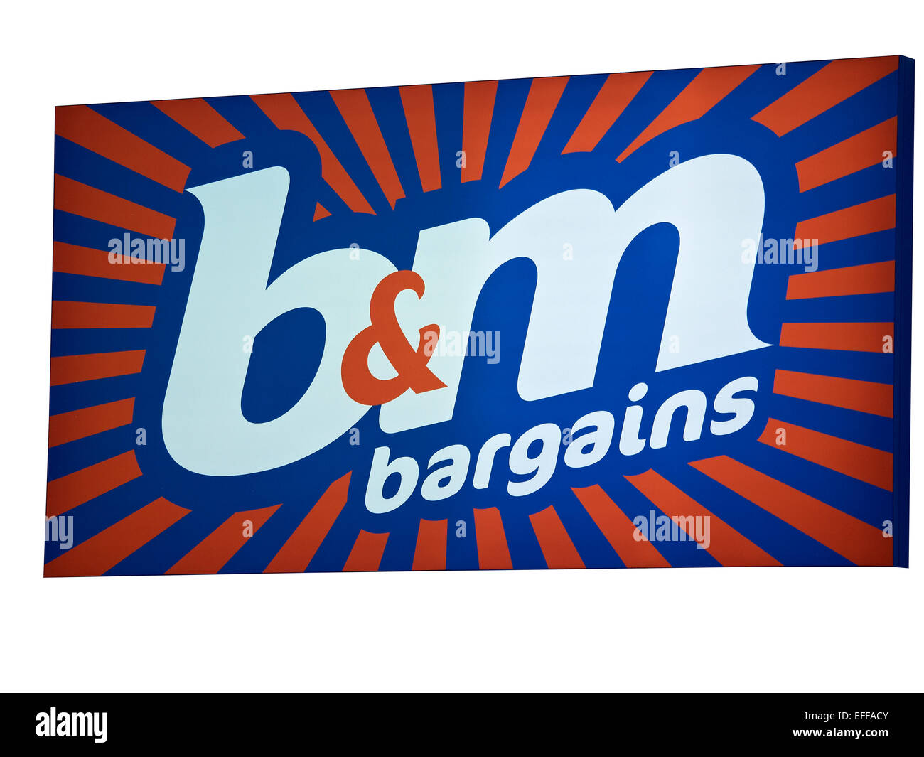 B&M bargains sign on outside wall UK Stock Photo
