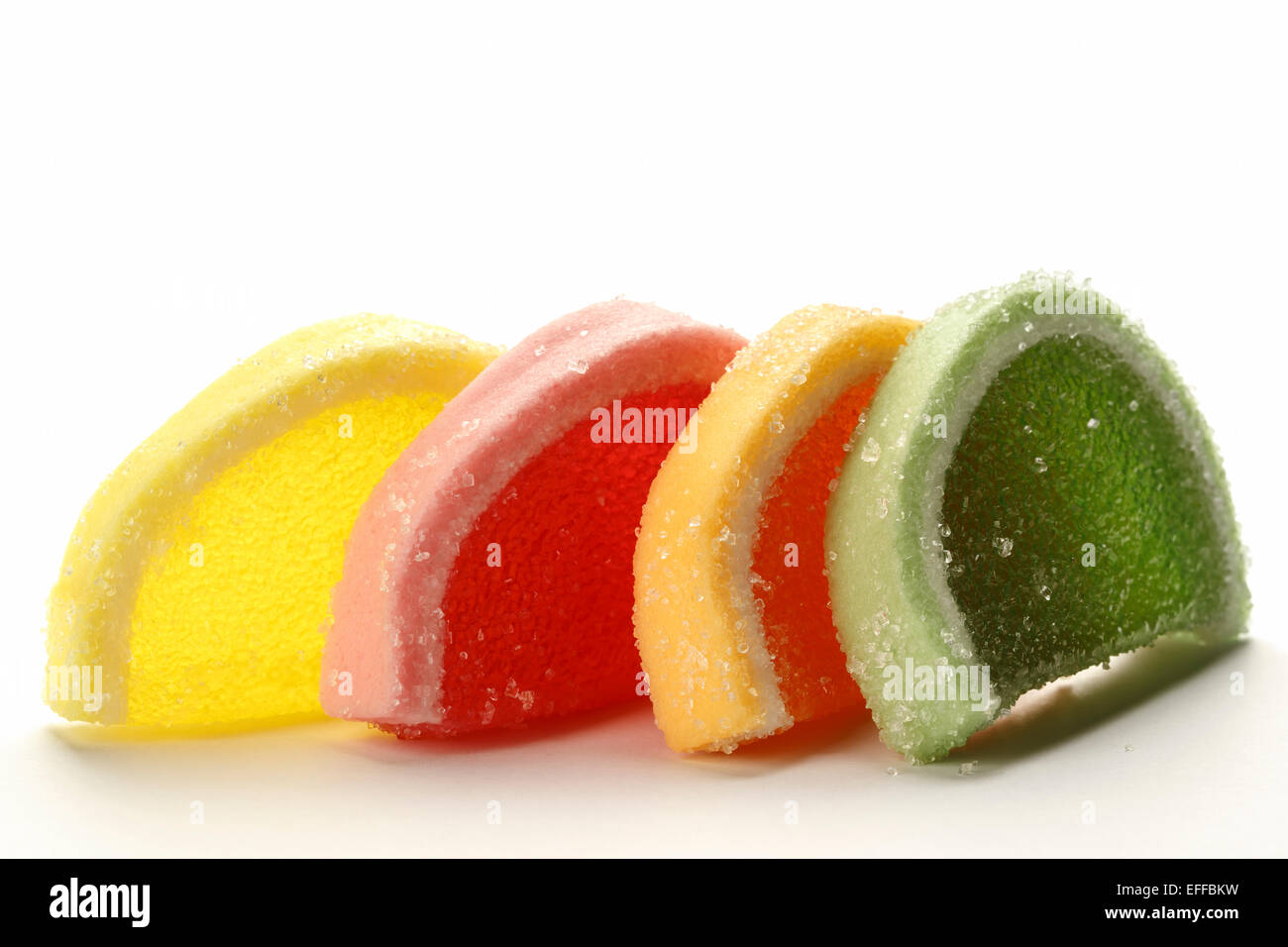 Jelly candies in four colors Stock Photo