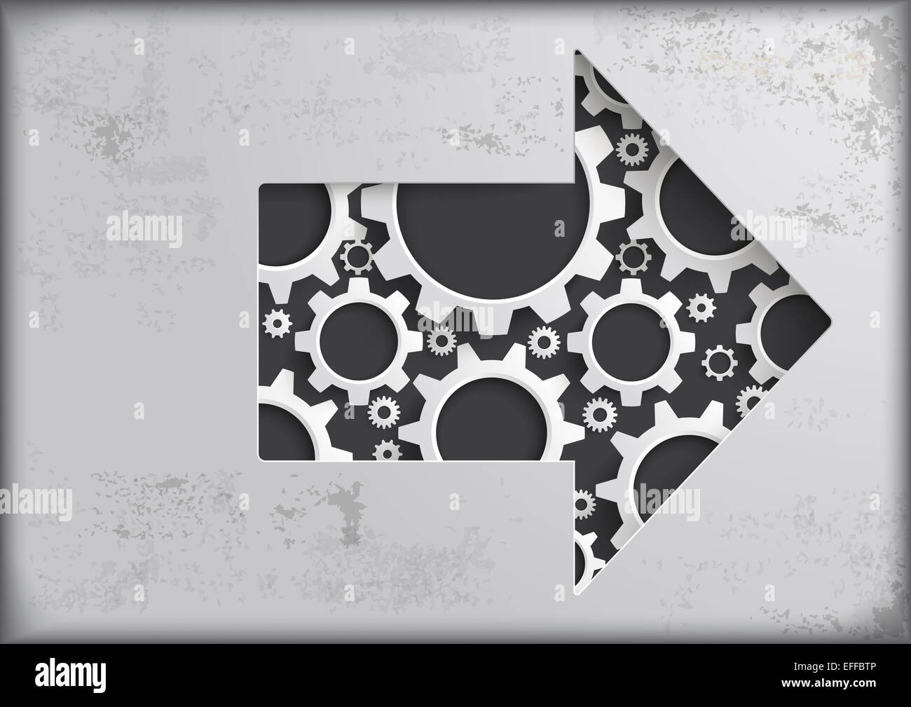 Vector Illustration, Big arrow with gears Stock Photo - Alamy