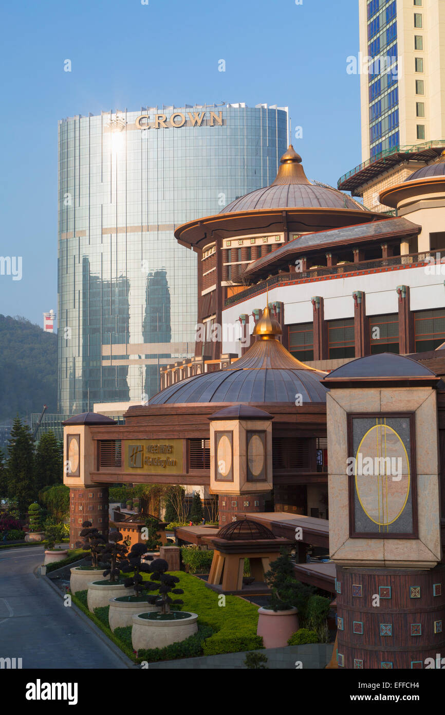 Crown Plaza Hotel and Holiday Inn, Cotai Strip, Taipa, Macau, China Stock Photo