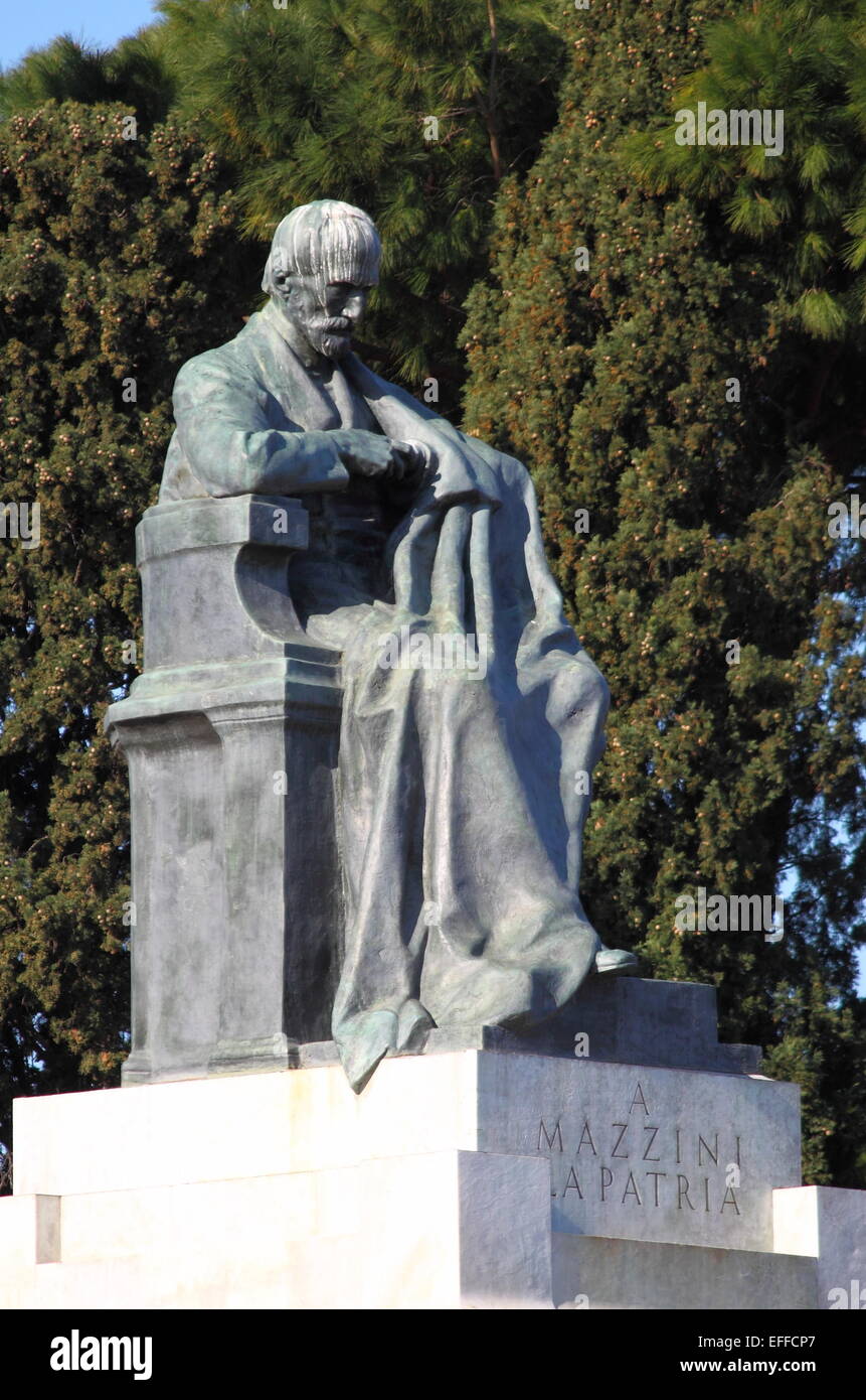 Giuseppe Mazzini statue in Rome, Italy Stock Photo