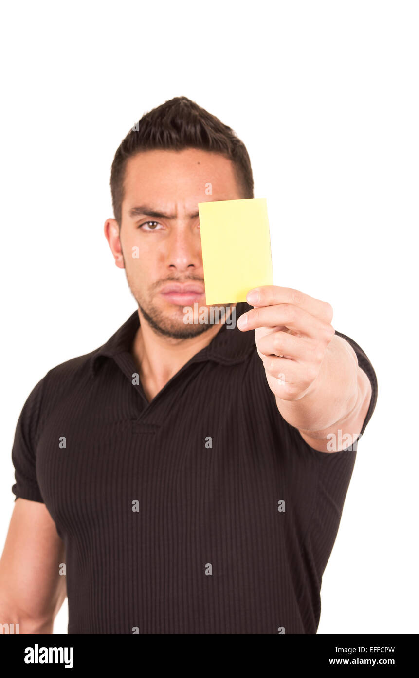 young male handsome referee wearing black uniform Stock Photo Alamy