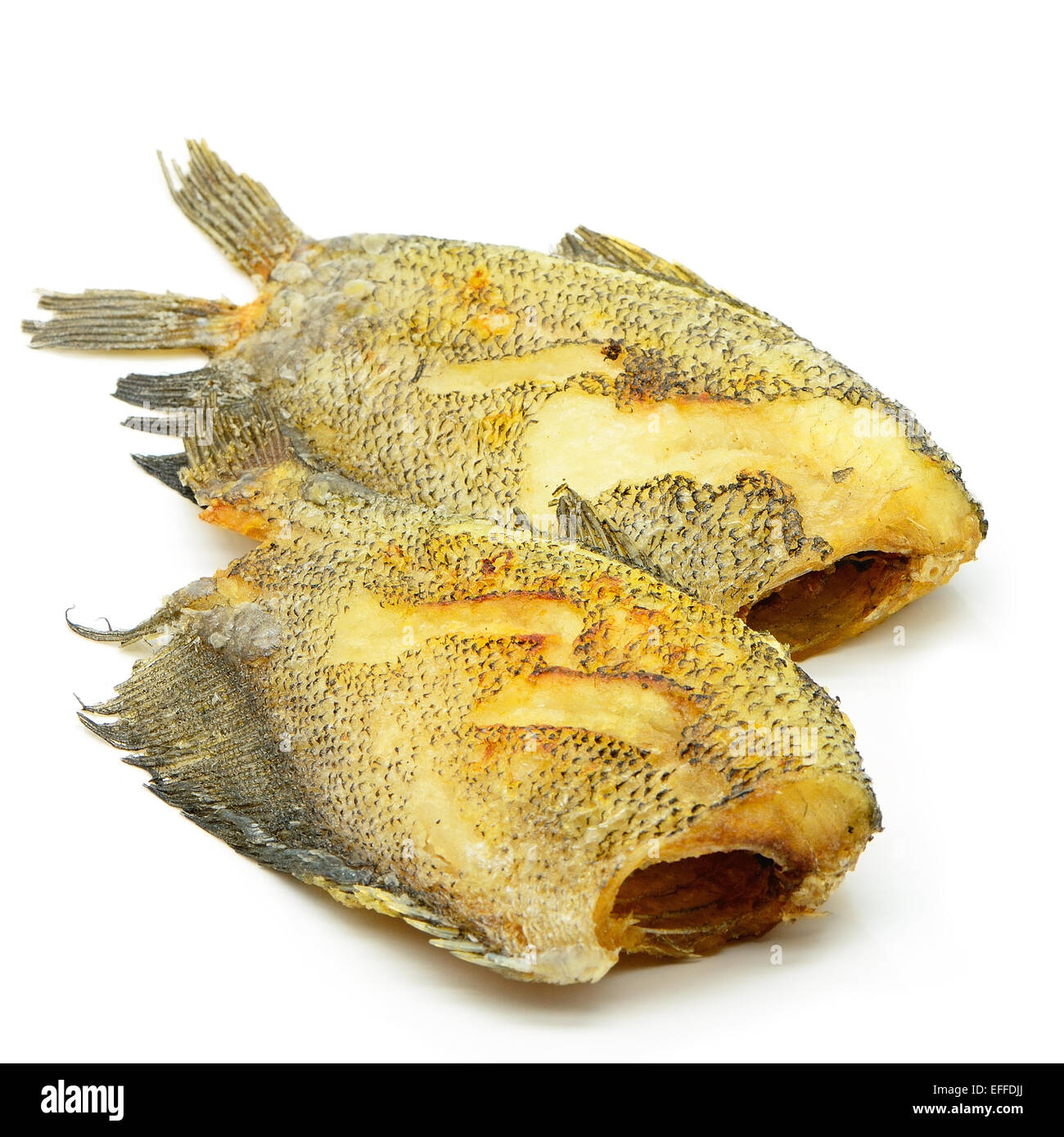 Deep fried 'Salid' fish, Snake Skin Gourami (Trichogaster pectoralis) Stock Photo