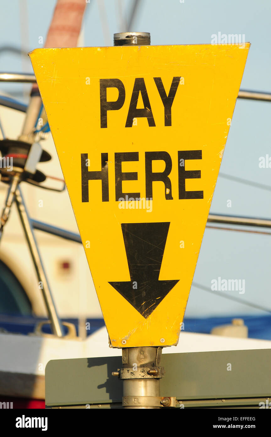 Pay here sign at West Bay Stock Photo Alamy