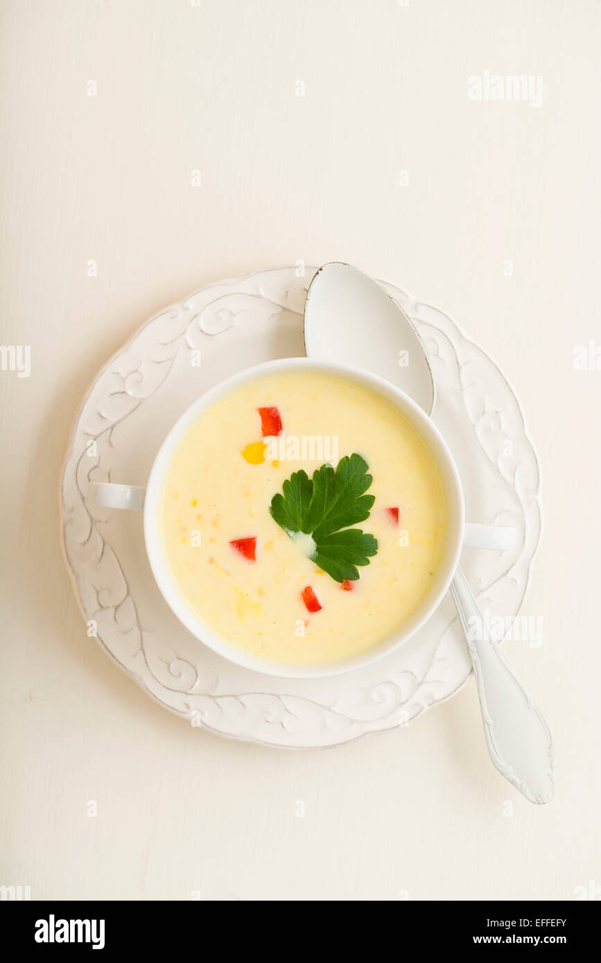 Cream of corn soup Stock Photo - Alamy