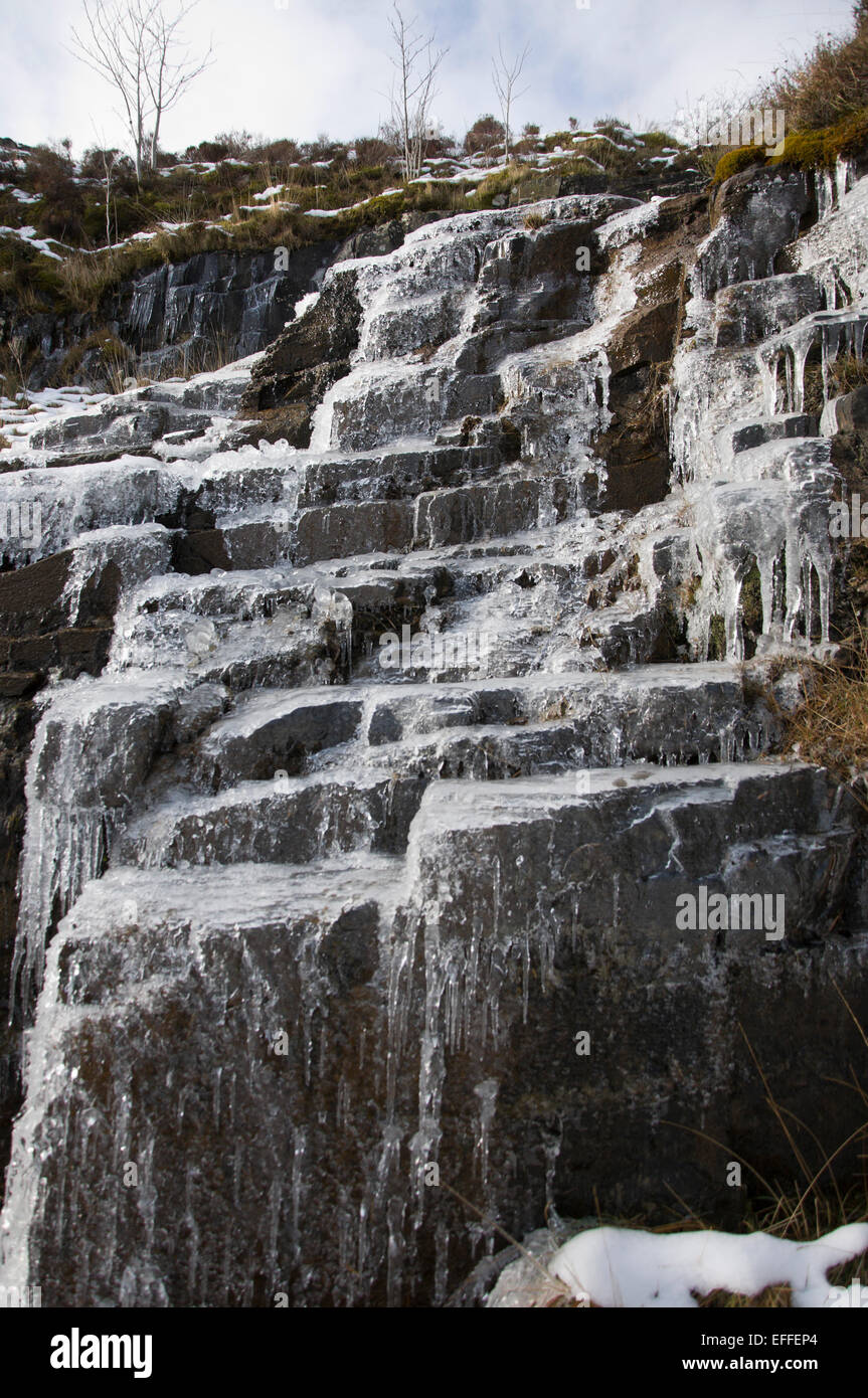 Brecon Beacons, Powys, Wales, UK. 3rd February 2015. Icicles in the Brecon Beacons. Credit:  Graham M. Lawrence/Alamy Live News. Stock Photo