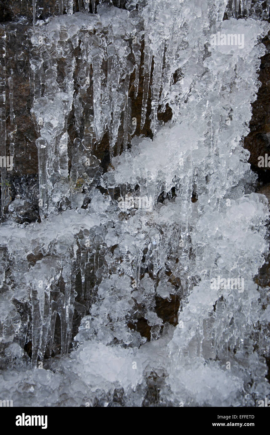 Brecon Beacons, Powys, Wales, UK. 3rd February 2015. Icicles in the Brecon Beacons. Credit:  Graham M. Lawrence/Alamy Live News. Stock Photo