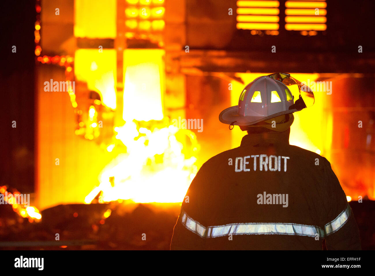 DFD firefighters in action, Detroit, Michigan, USA, October 2014 Stock ...