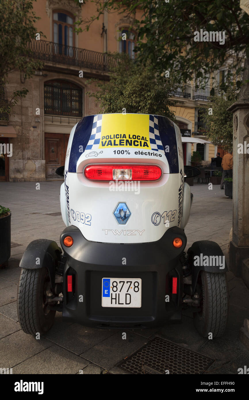 A Renault Twizy used by the local police in Valencia to patrol