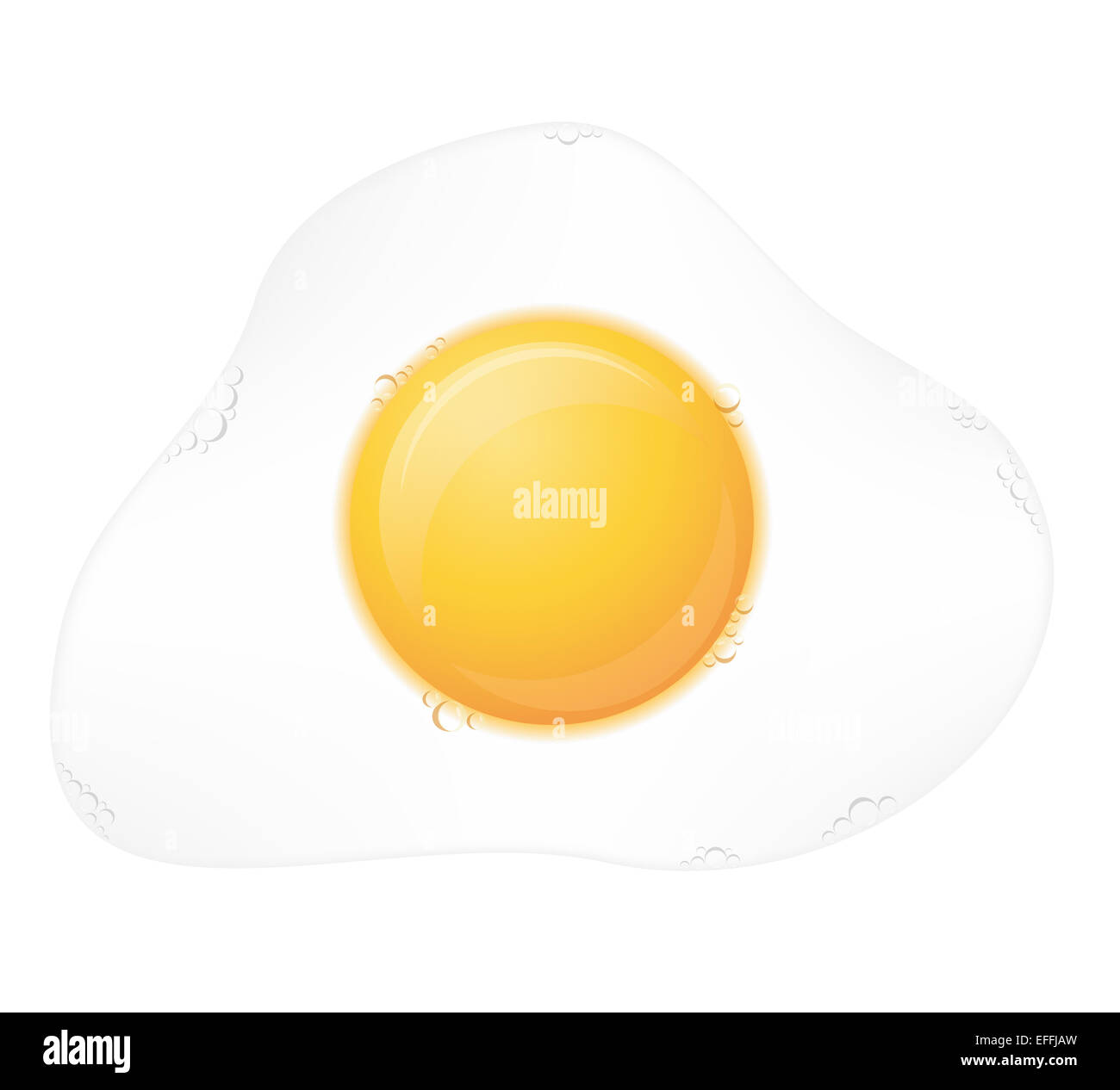 fried egg illustration isolated on white background Stock Photo - Alamy