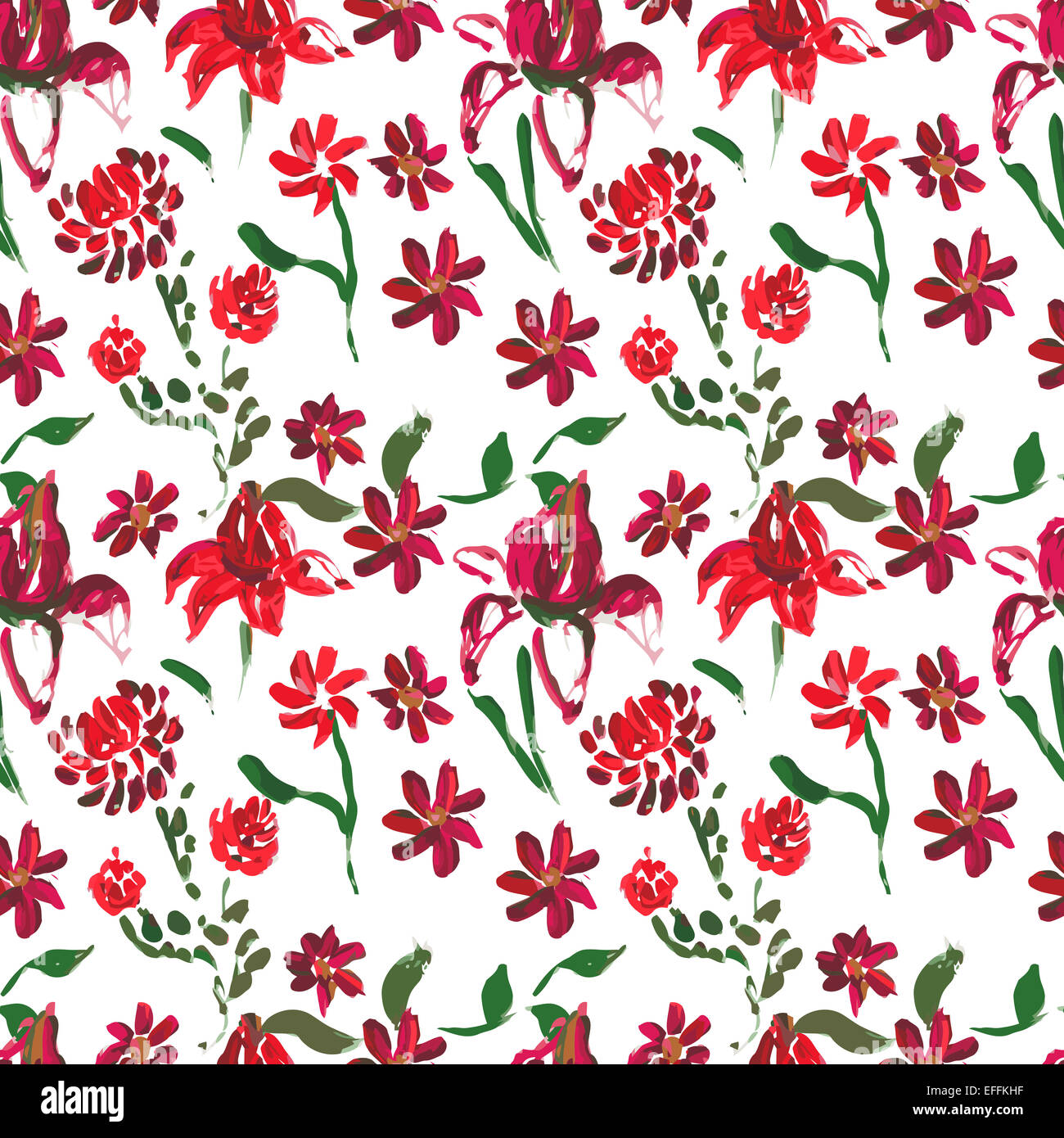 Seamless pattern with flowers Stock Photo - Alamy