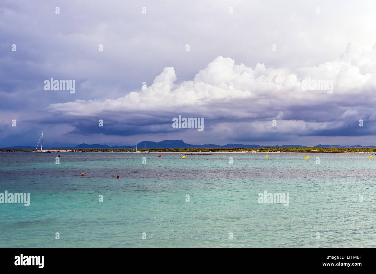 Tropical storm coming in the sea. Stock Photo
