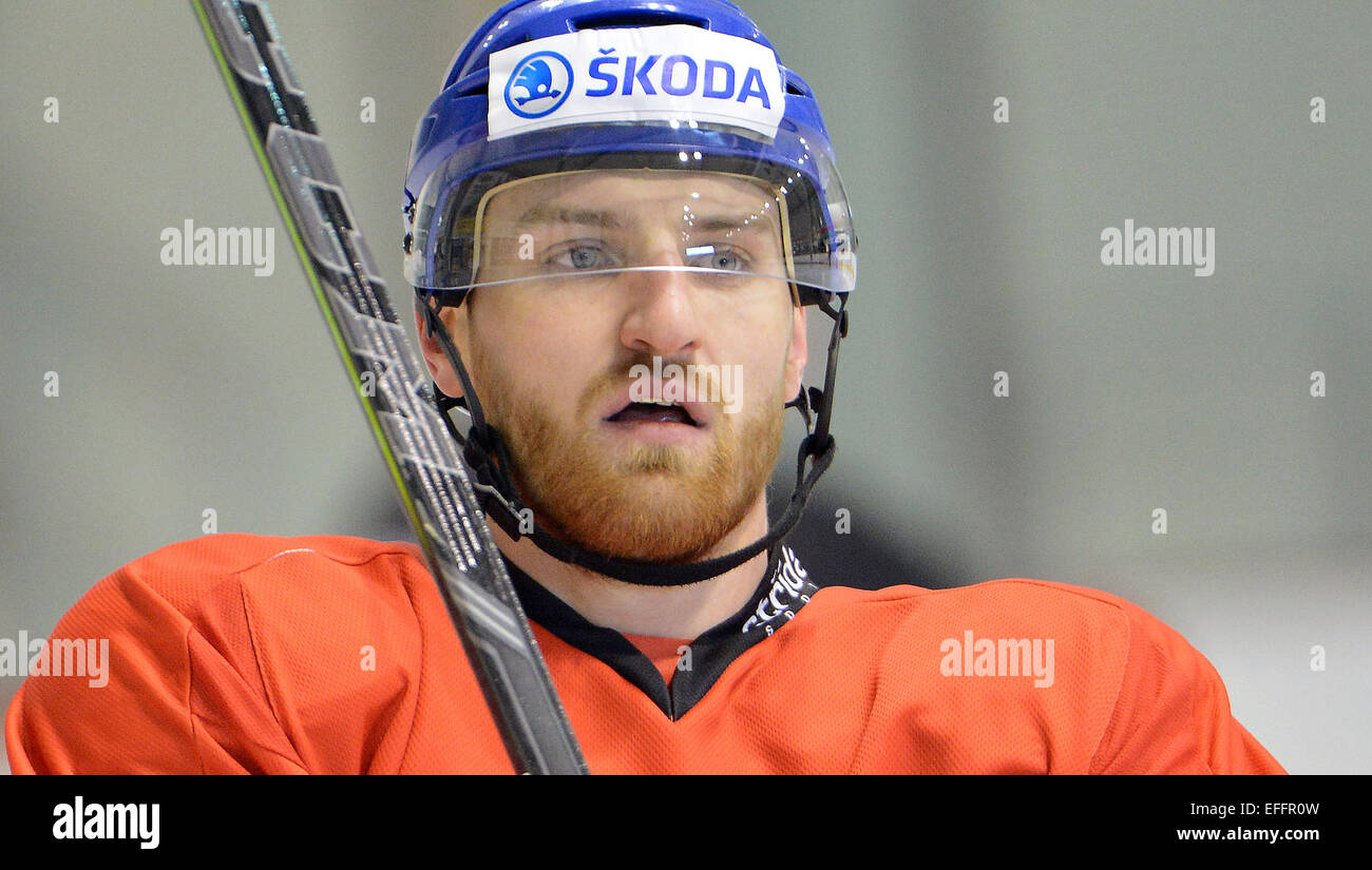 Jakub Nakladal, player of Czech National Ice Hockey Team, is seen