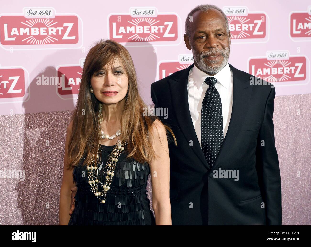 US-American actors Cassandra Gaviola and Danny Glover pose during 'Lambertz Monday Night' at the Alter Wartesaal in Cologne, Germany, 02 February 2015. Photo: Henning Kaiser/dpa Stock Photo