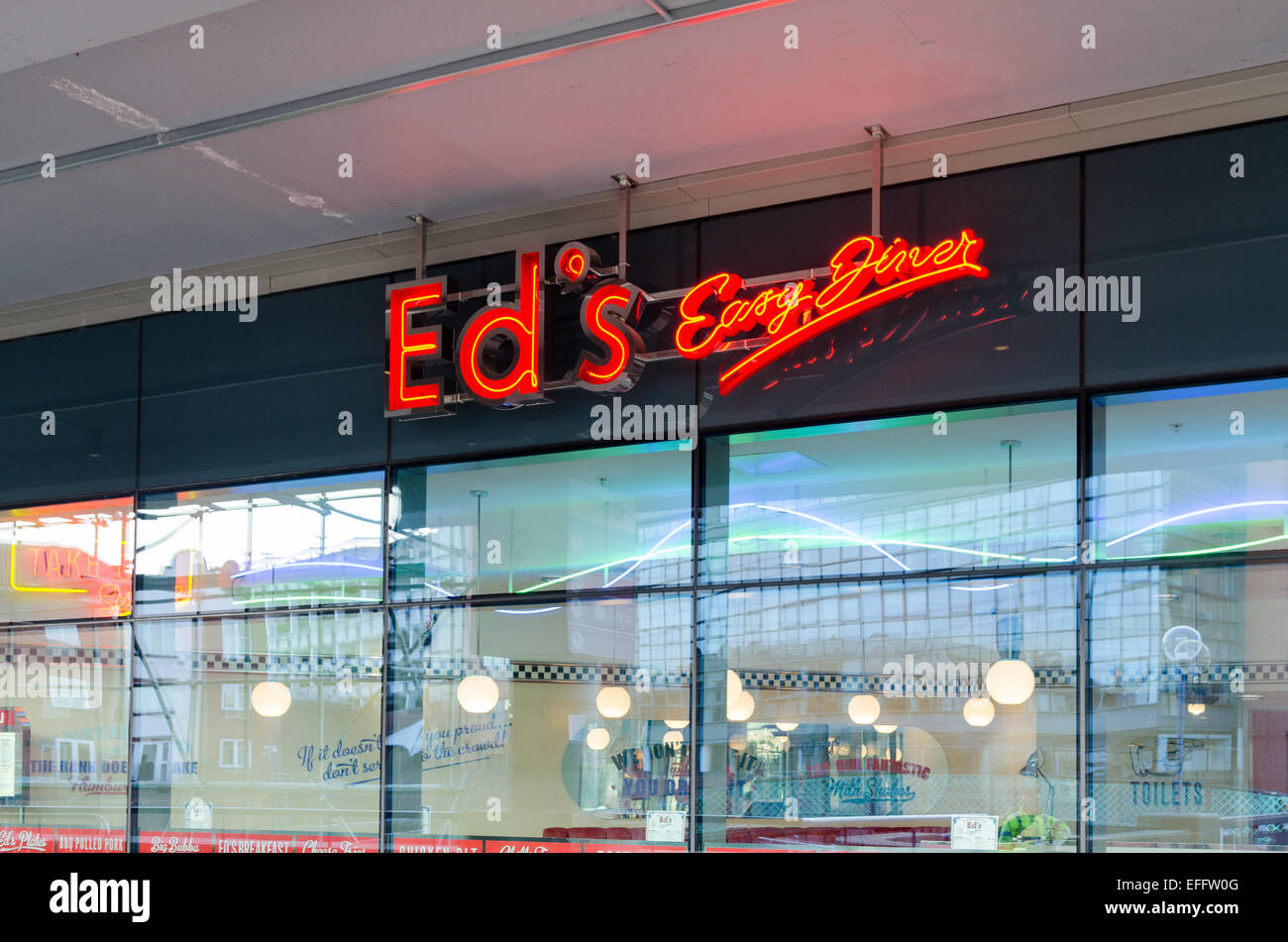 Ed's Easy Diner at the newly refurbished Barclaycard Arena, formerly the NIA, in Birmingham Stock Photo