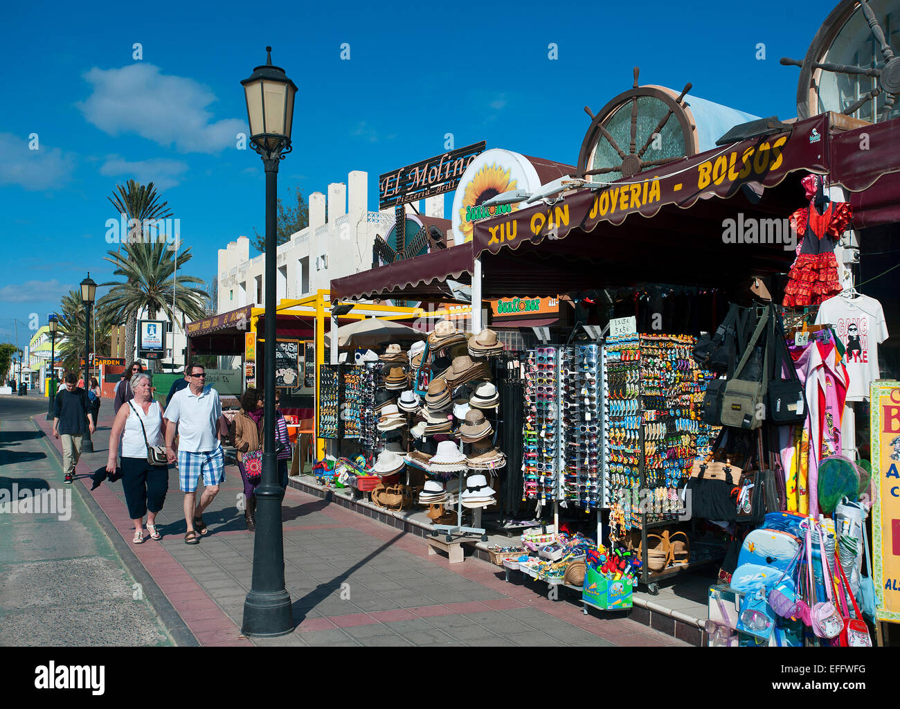 Shopping Corralejo, Fuerteventura, Canary Islands, Spain Stock Photo