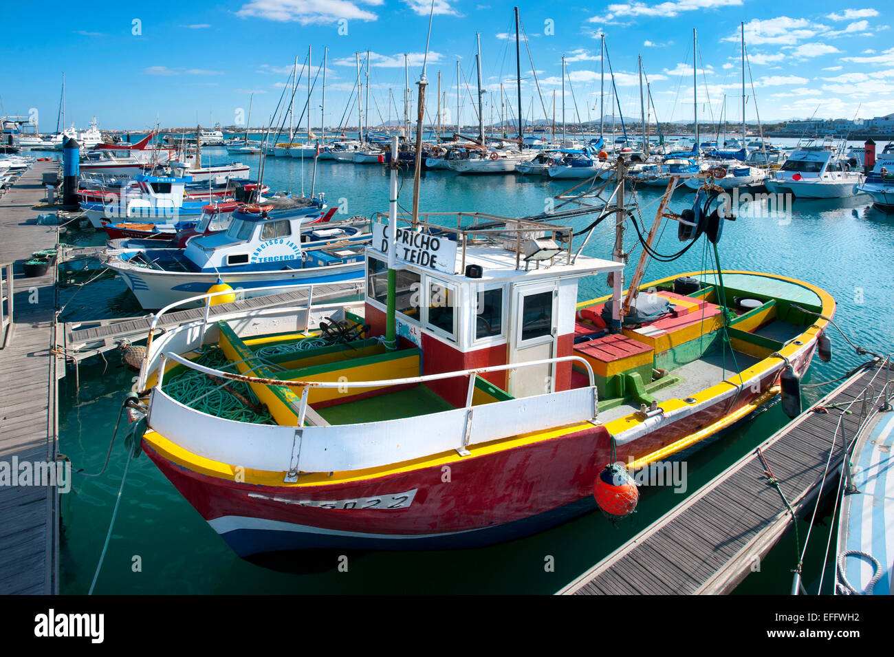 Harbour, Corralejo, Fuerteventura, Canary Islands, Spain Stock Photo