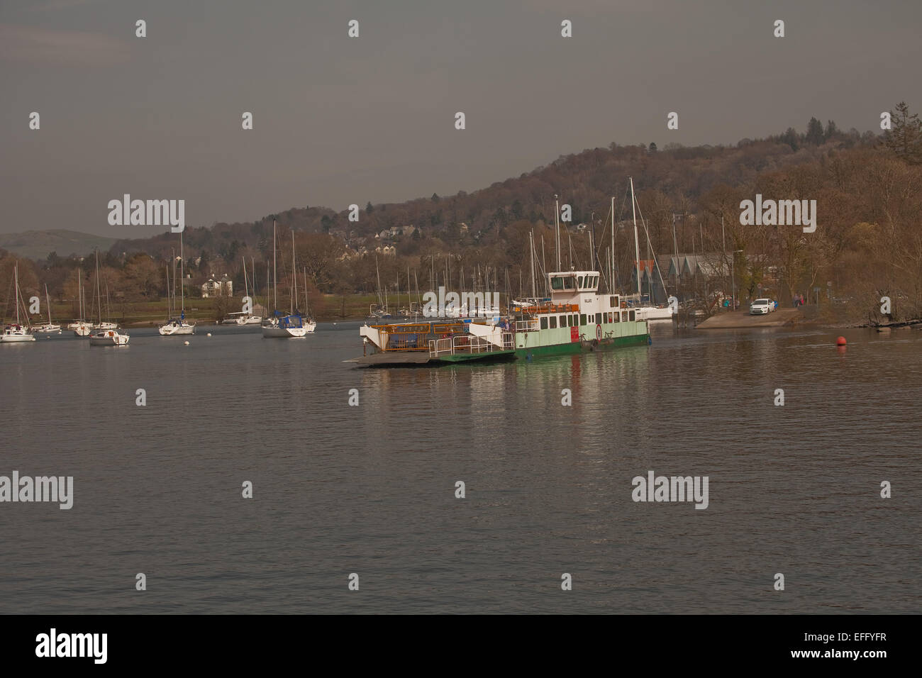 Lake Windermere car and foot passenger ferry,crosses the lake on a