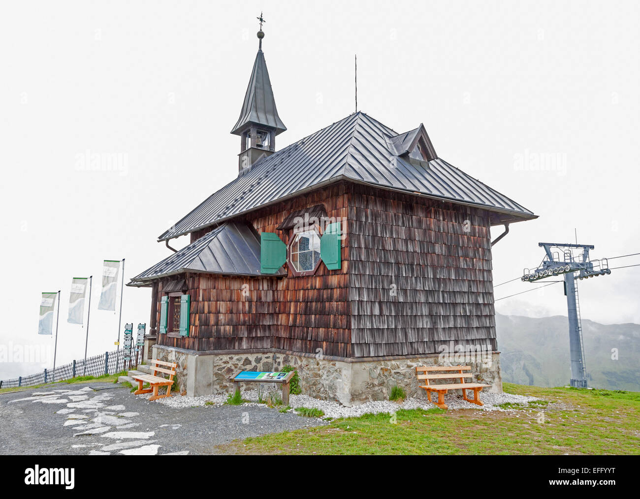 the Elisabeth Chapel on the top of the Schmittenhöhe Zell am See Austria Stock Photo